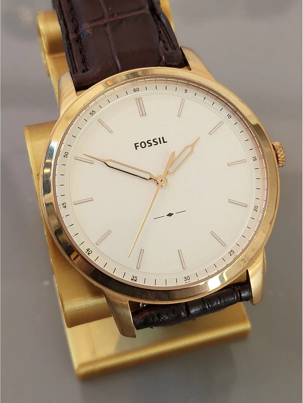 The Minimalist by Fossil 44mm Luxury Men's Watch StainlessSteel Cream Dial LNWOT